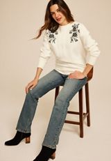 Studio Y Floral Embroidered Sweatshirt, C2789, small