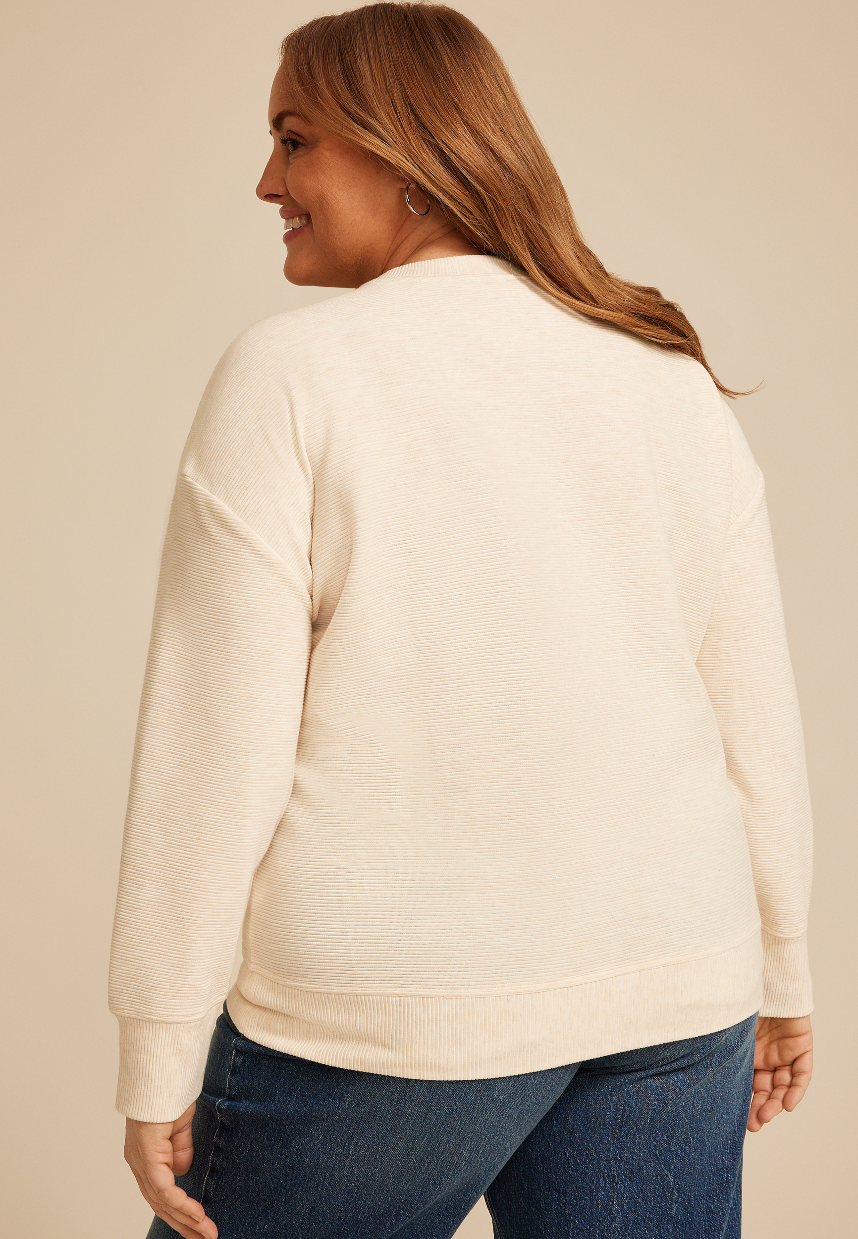 Plus Size Thankful Grateful Relaxed Fit Sweatshirt, C2445, large