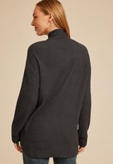 Cozy Waffle Zip Jacket, CHARCOAL, small