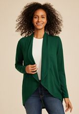 Hacci Shawl Collar Cardigan, MYRTL GREEN, small