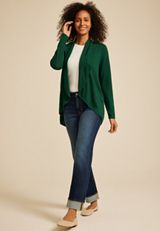 Hacci Shawl Collar Cardigan, MYRTL GREEN, small