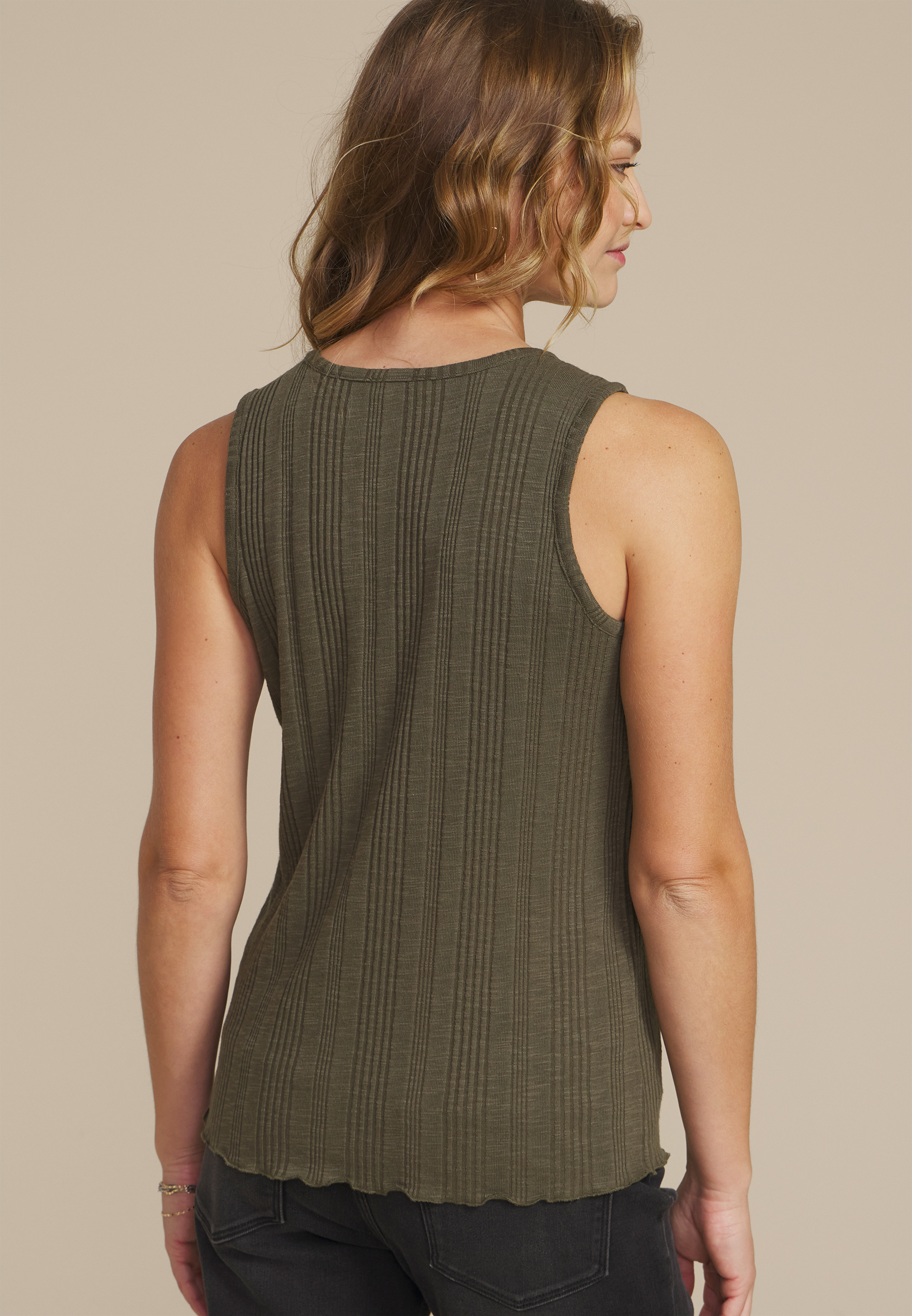 Variegated Button Front Tank Top, C1374, large
