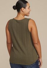 Plus Size Variegated Button Front Tank Top, C1374, small