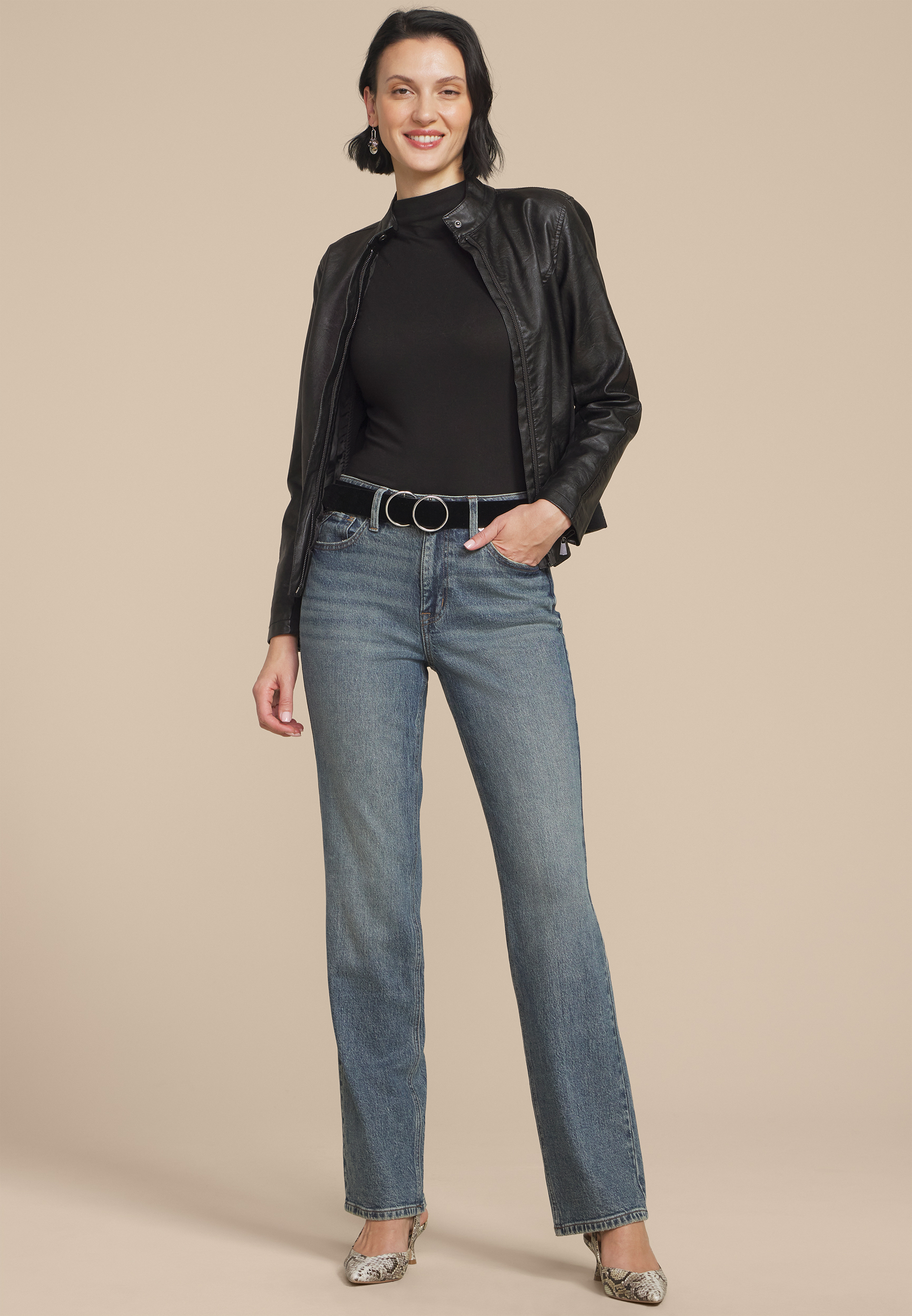 edgely&trade; High Rise Relaxed Straight Leg Jean, C3337, large