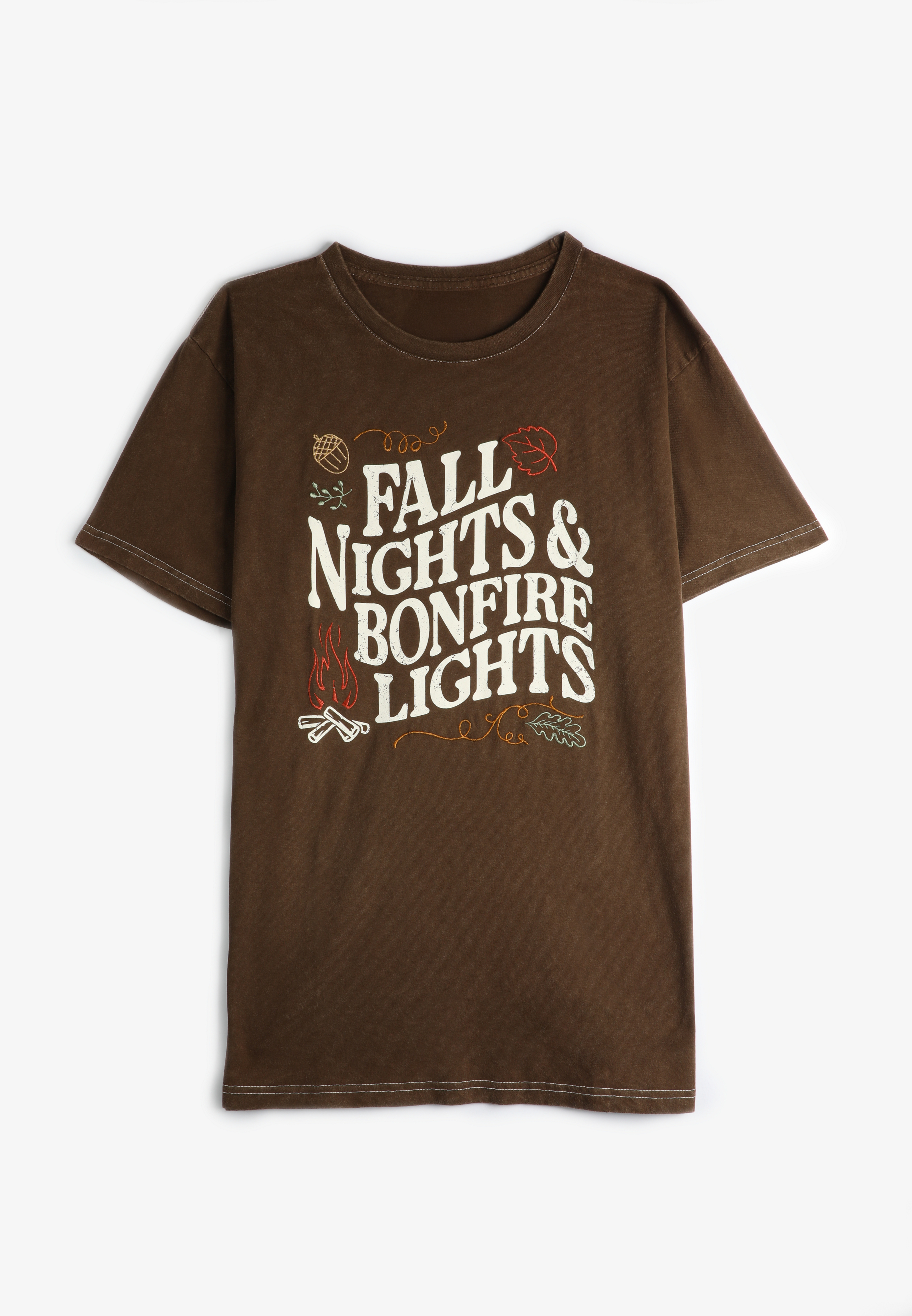 Fall Nights And  Bonfire Lights Relaxed Graphic Tee, , large