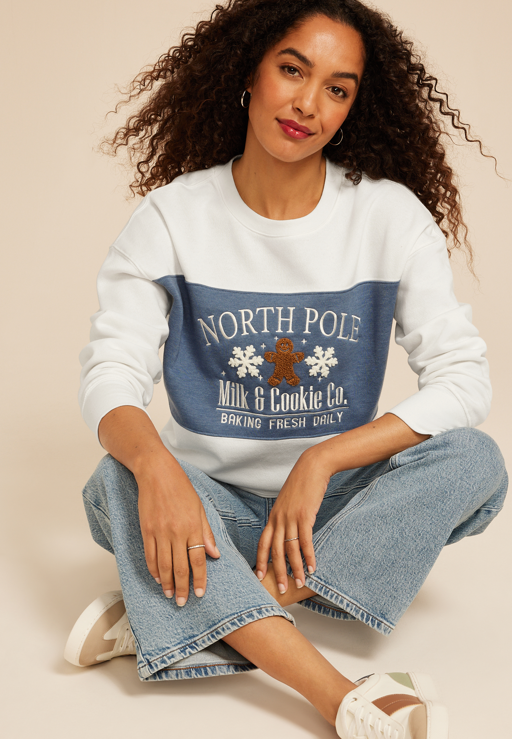 North Pole Holiday Relaxed Fit Sweatshirt, , large