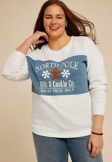 Plus Size North Pole Holiday Relaxed Fit Sweatshirt, , small
