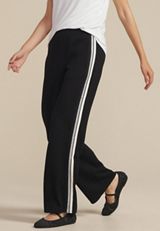Striped Scuba Knit Wide Leg Pants, C1756, small