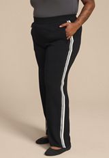 Plus Size Striped Scuba Knit Wide Leg Pants, C1756, small