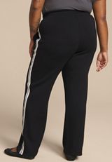 Plus Size Striped Scuba Knit Wide Leg Pants, C1756, small
