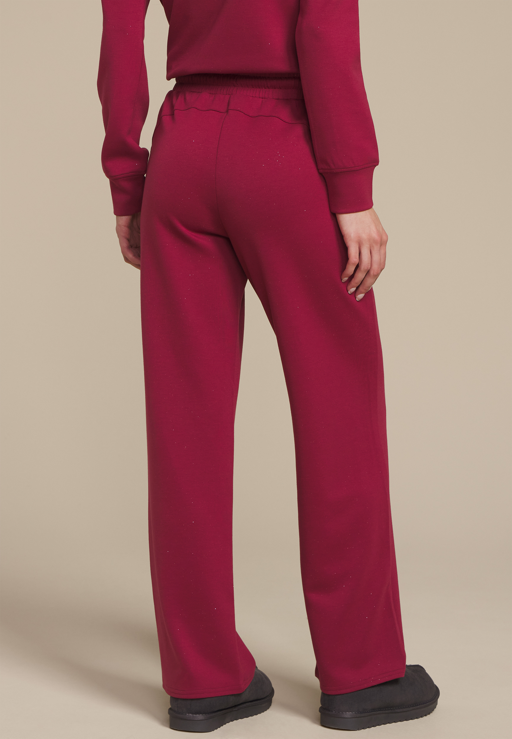 Sparkle Scuba Knit Wide Leg Sweatpants, , large