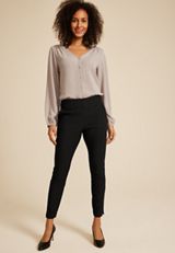 Bengaline Metallic Pinstripe Mid Rise Skinny Pant, C1756, small