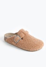 SuperCush Chloe Sherpa Footbed Clog, NATURAL, small