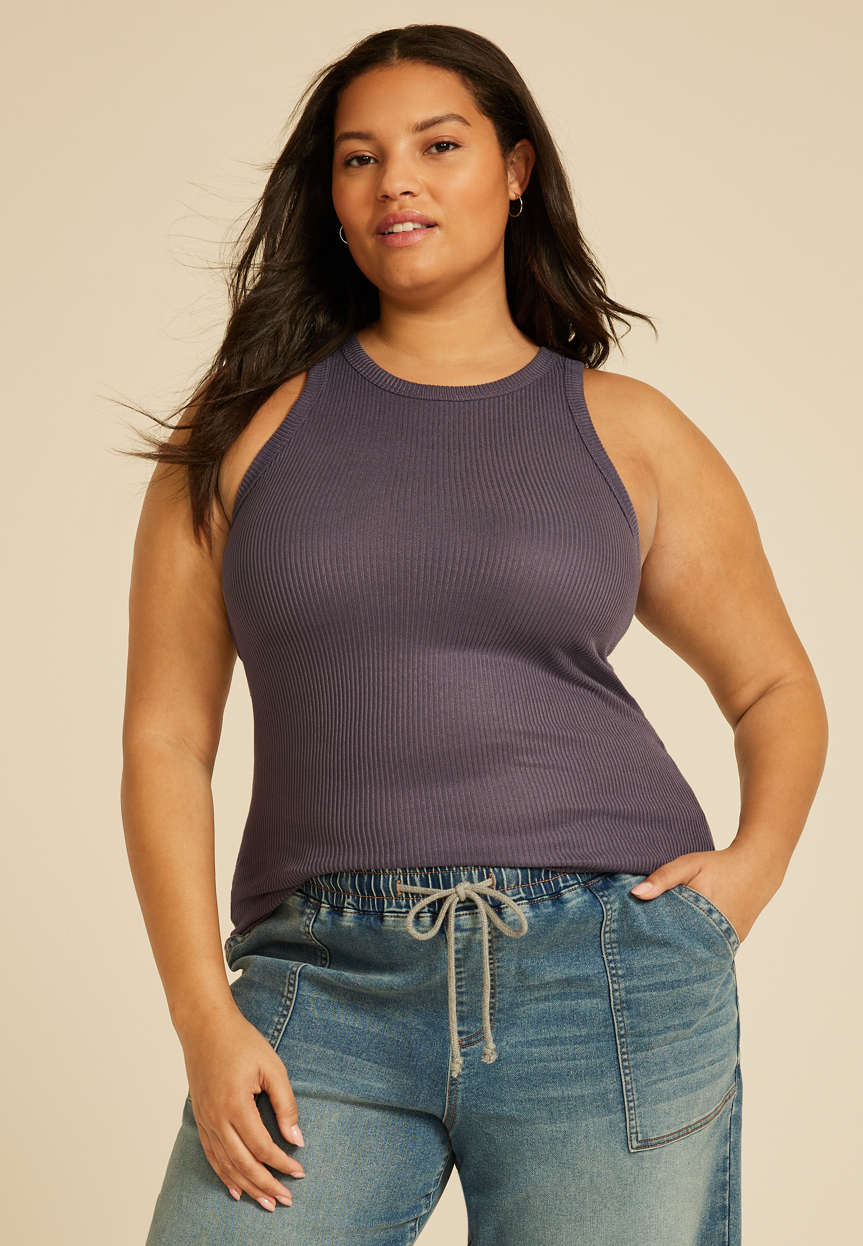 Plus Size 24/7 Cozy Highline Ribbed Tank Top