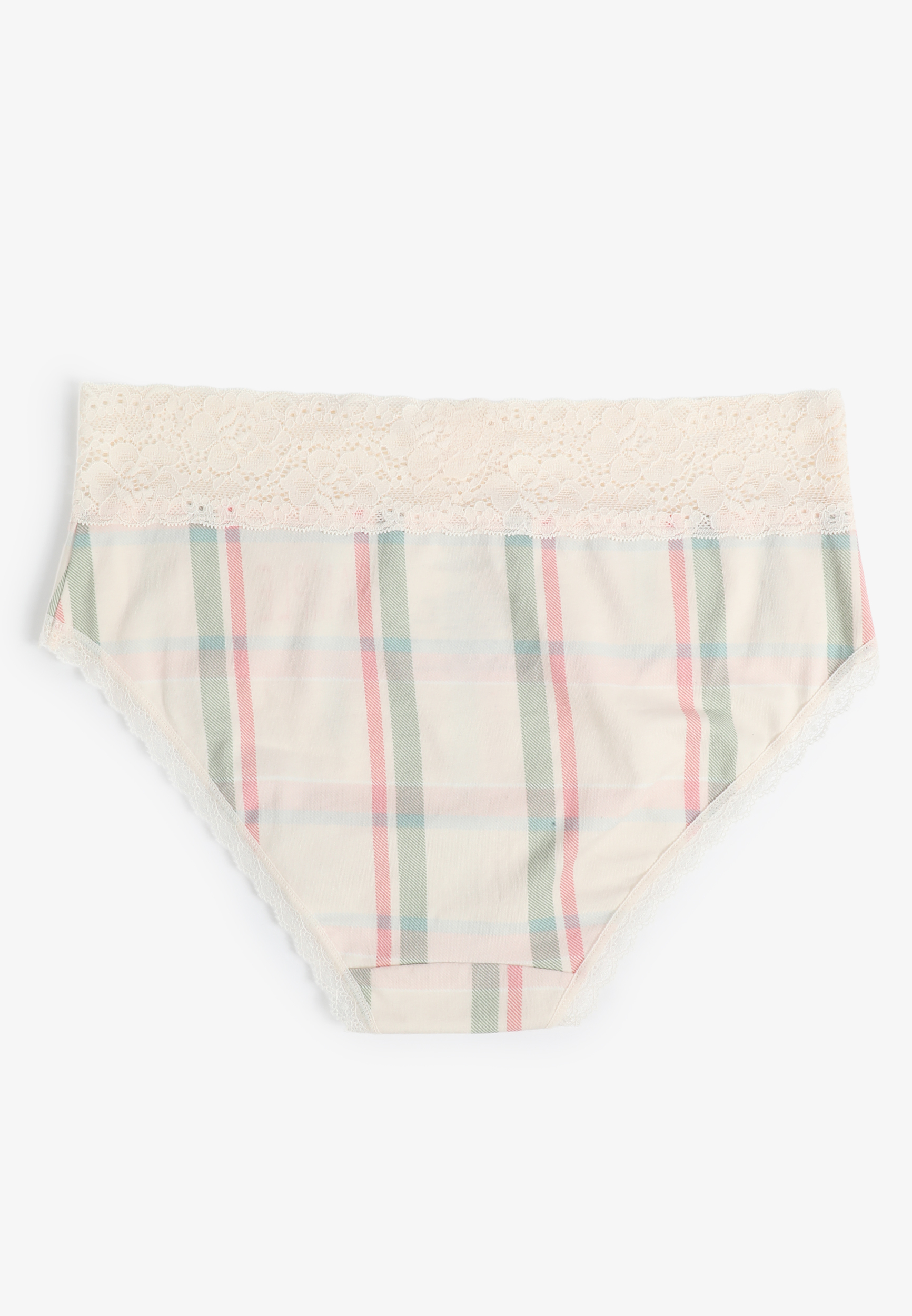 Simply Comfy Cotton Mauve Plaid Hipster Panty, C7555, large