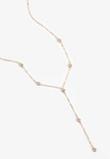 Gold Rhinestone Y Necklace, C605, small