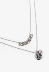 Smokey Faux Quartz Layered Necklace, C431, small