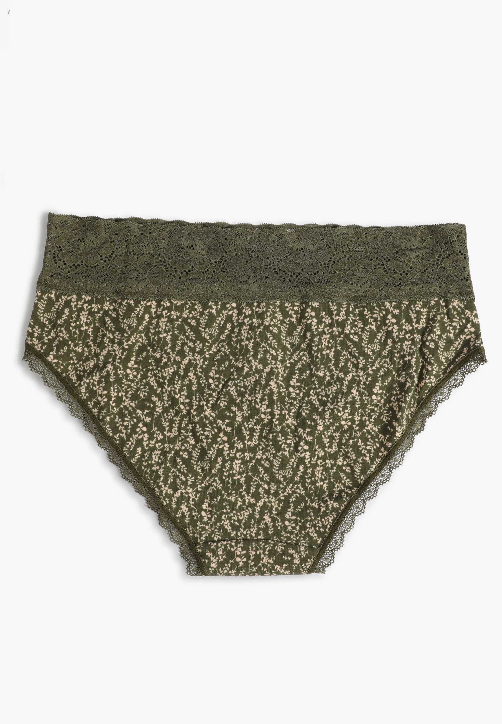 Simply Comfy Cotton Olive Printed Hipster Panty, C9162, large