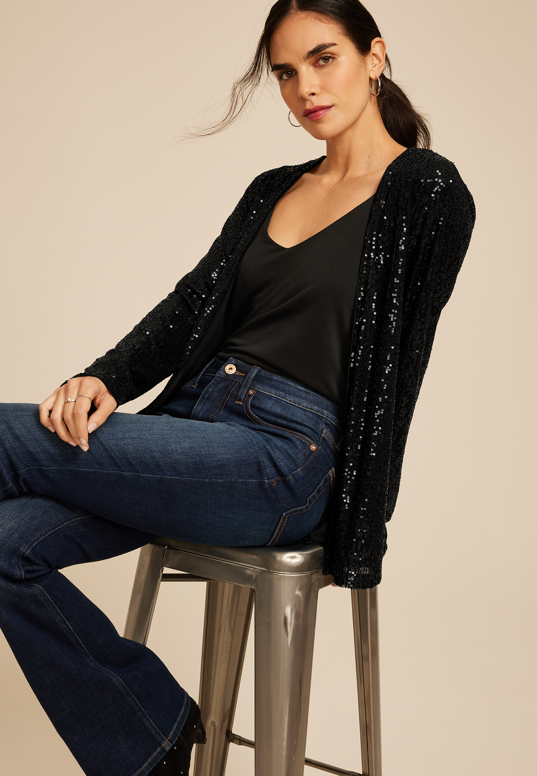 Studio Y Sequin Cardigan, C106, large