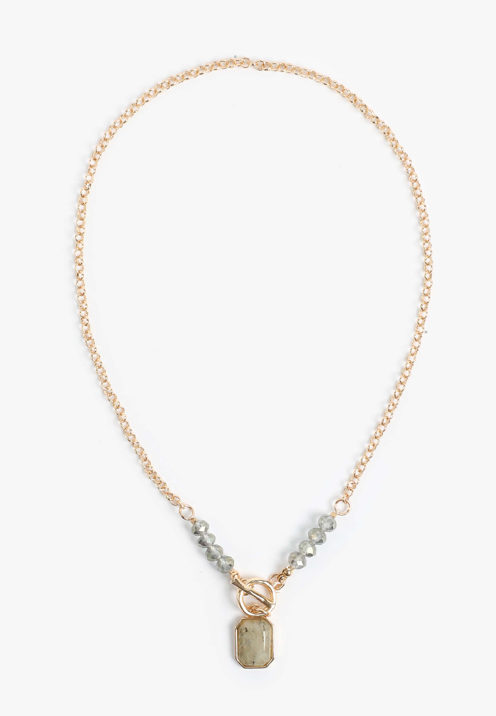 Genuine Stone Pendant Necklace, C605, large