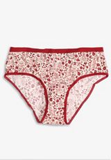 True Stretch Jersey Red Floral Hipster Panty, C9187, small
