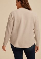 Plus Size 24/7 Clara Seersucker Long Sleeve Tee, C211, small