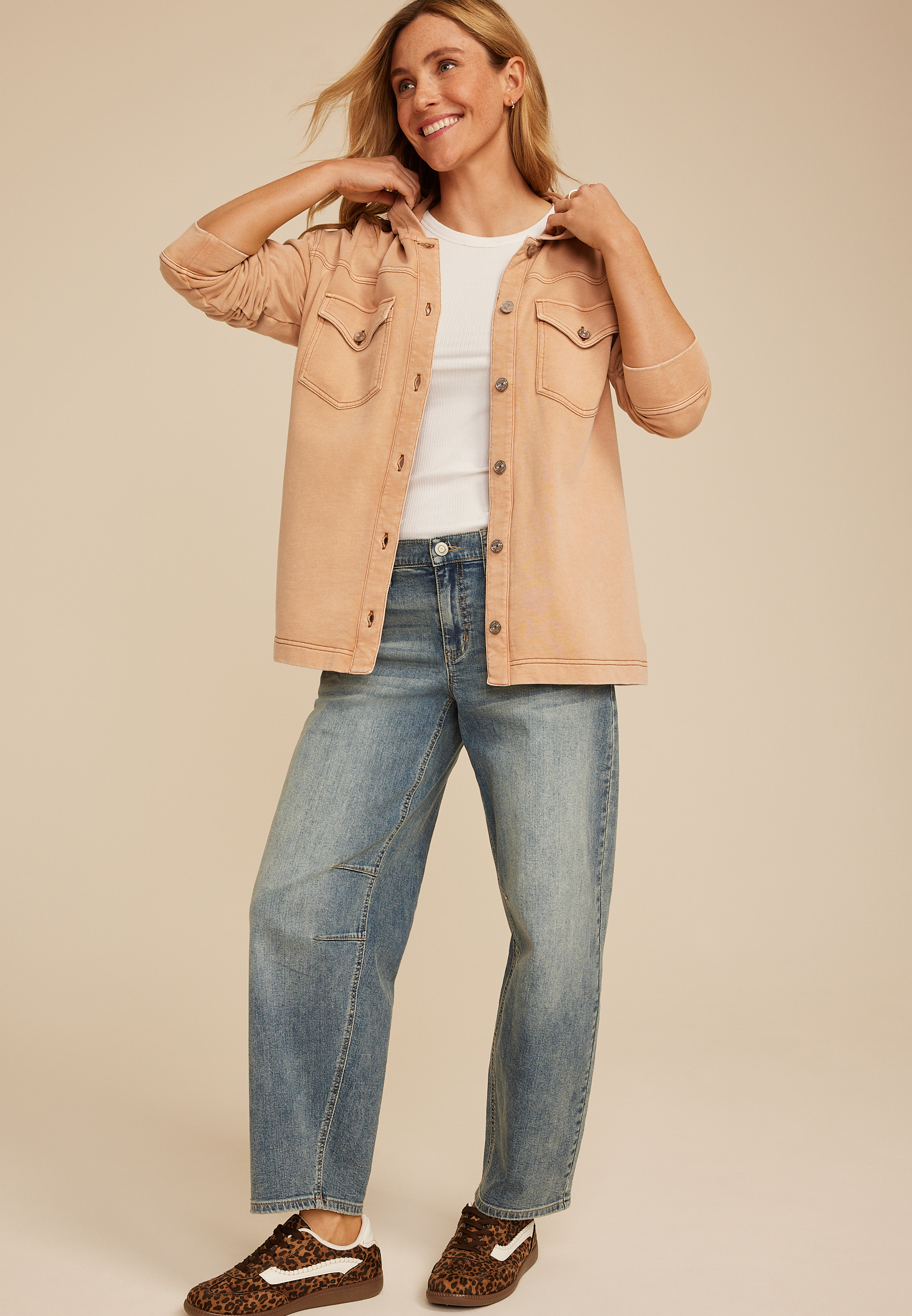 Washed Hooded Shacket, C1457, large
