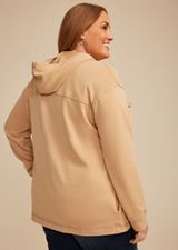 Plus Size Washed Hooded Shacket, C1457, small