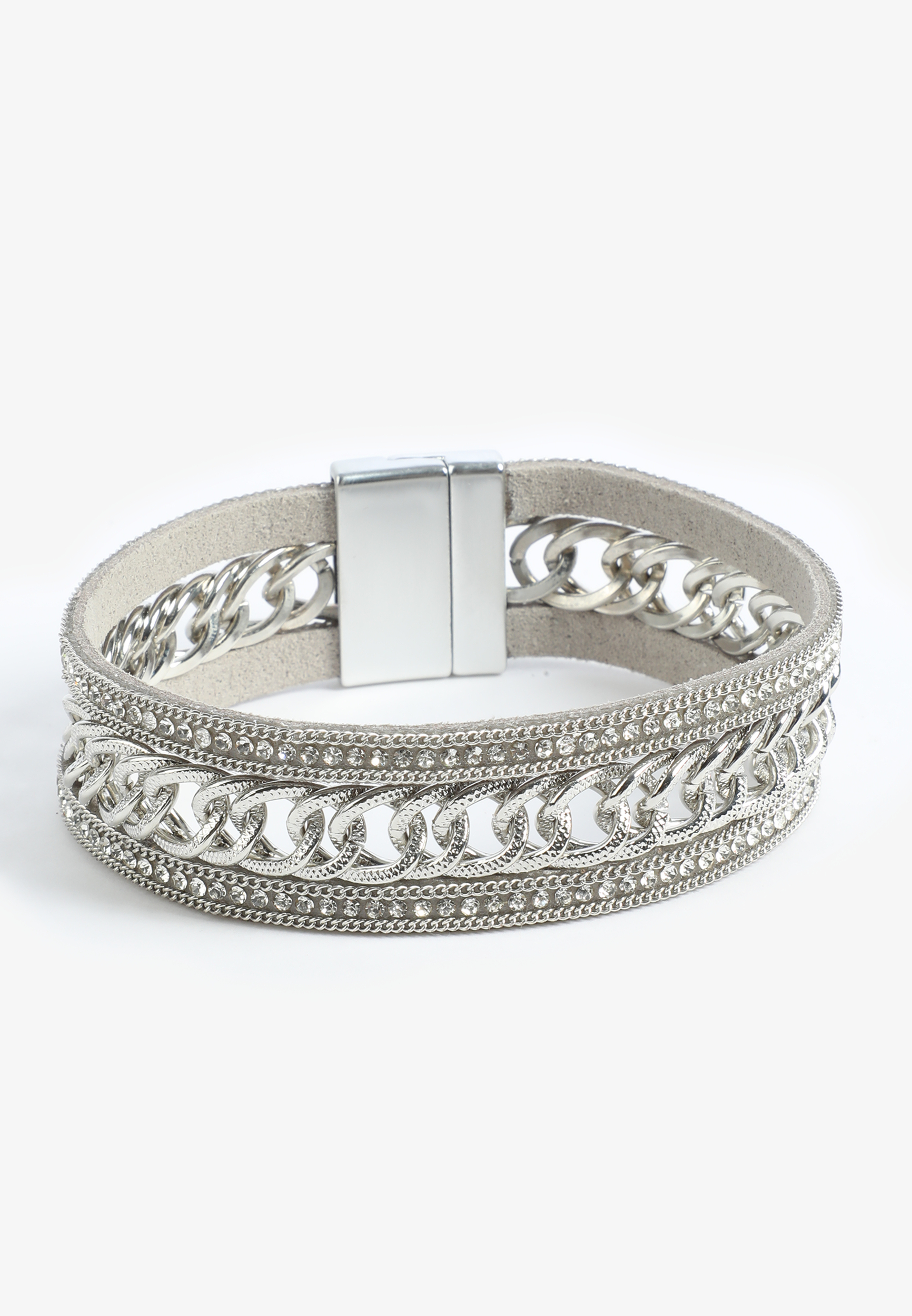 Silver Sparkle Magnetic Chain Bracelet