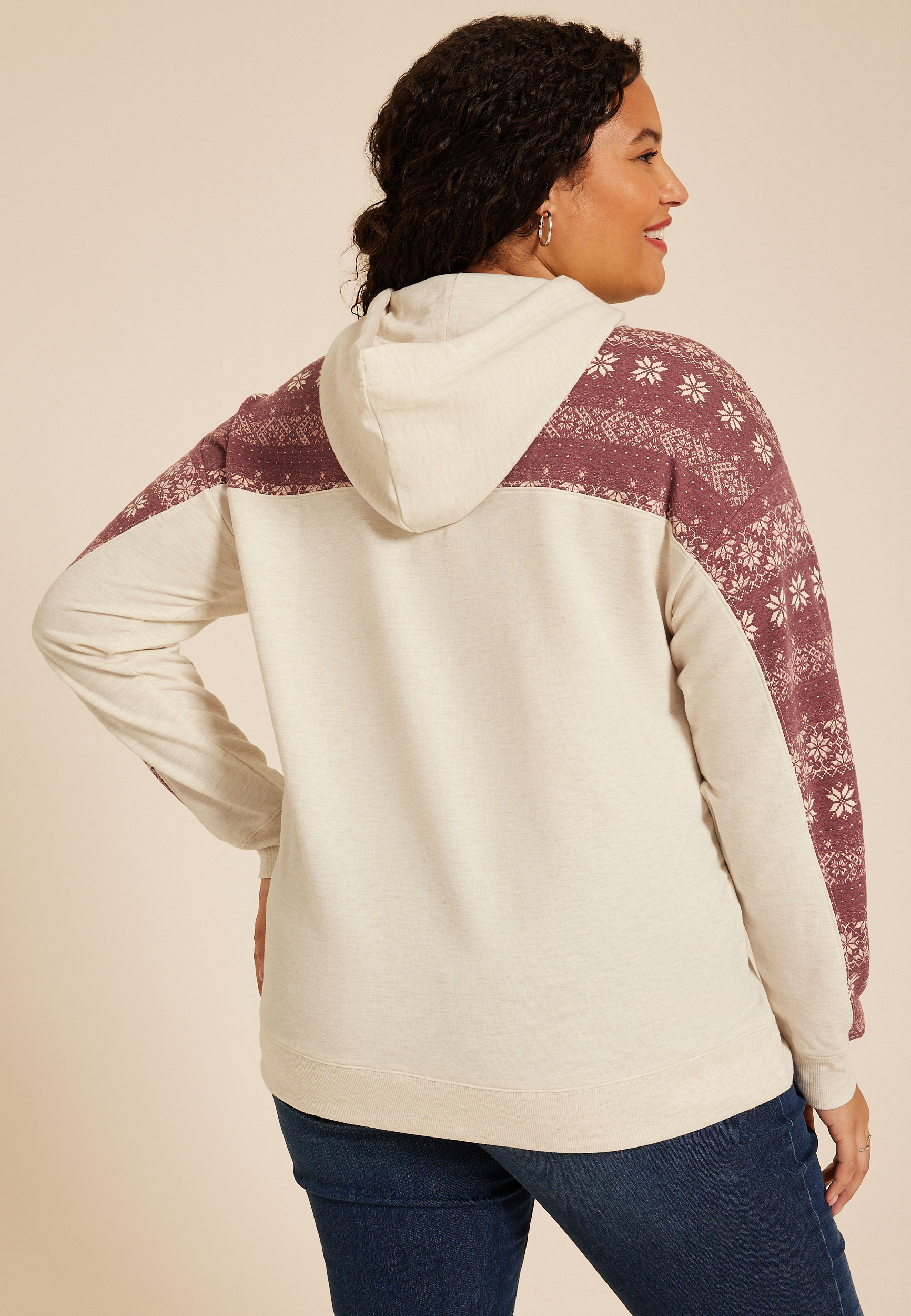 Plus Size Homeward Fair Isle Hoodie, , large
