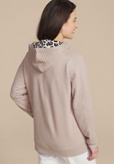 Homeward Quilted Leopard Lined Hoodie, C211, small