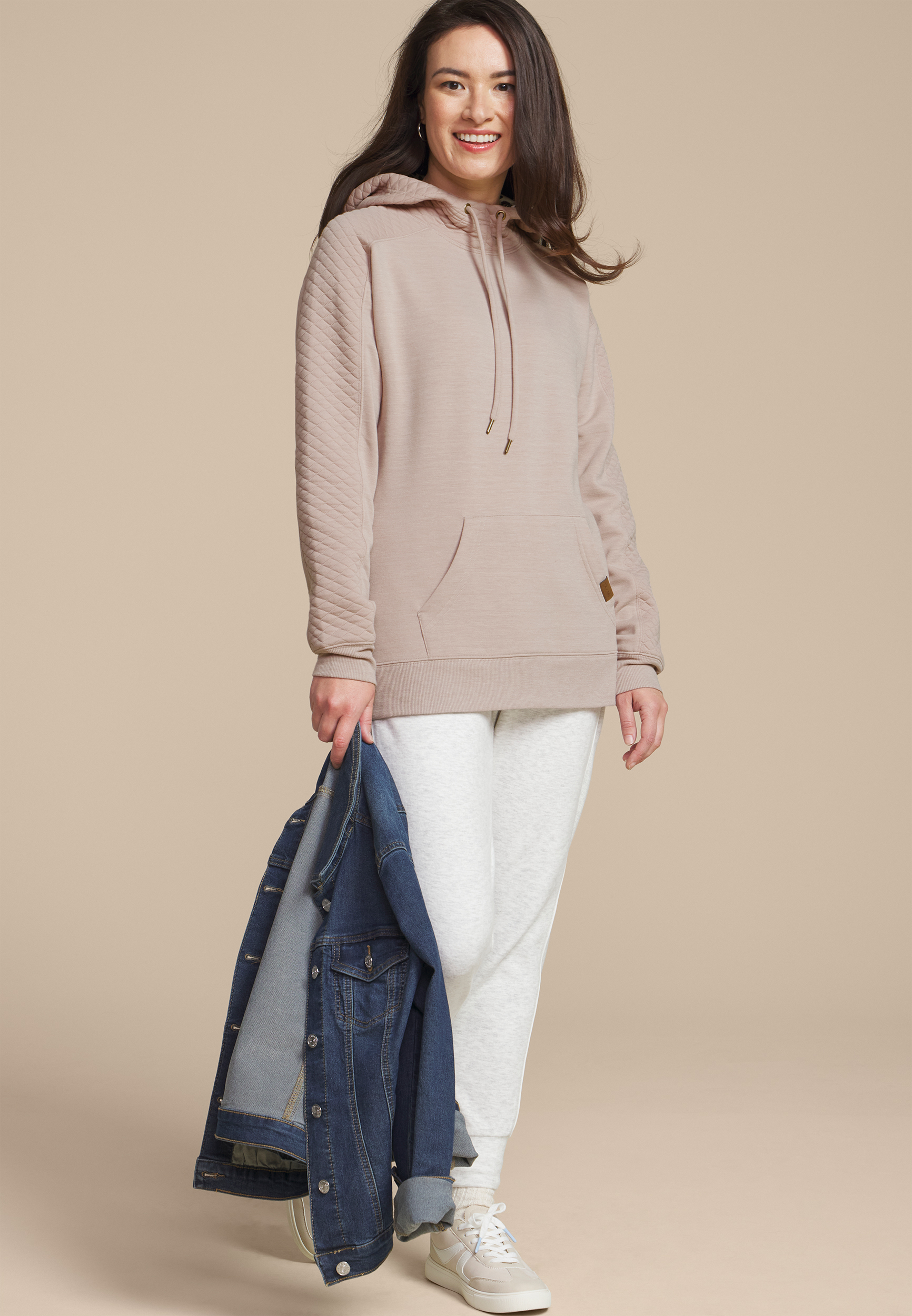 Homeward Quilted Leopard Lined Hoodie, C211, large