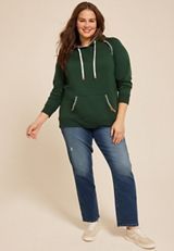 Plus Size Homeward Whipstitch Hoodie, MYRTL GREEN, small
