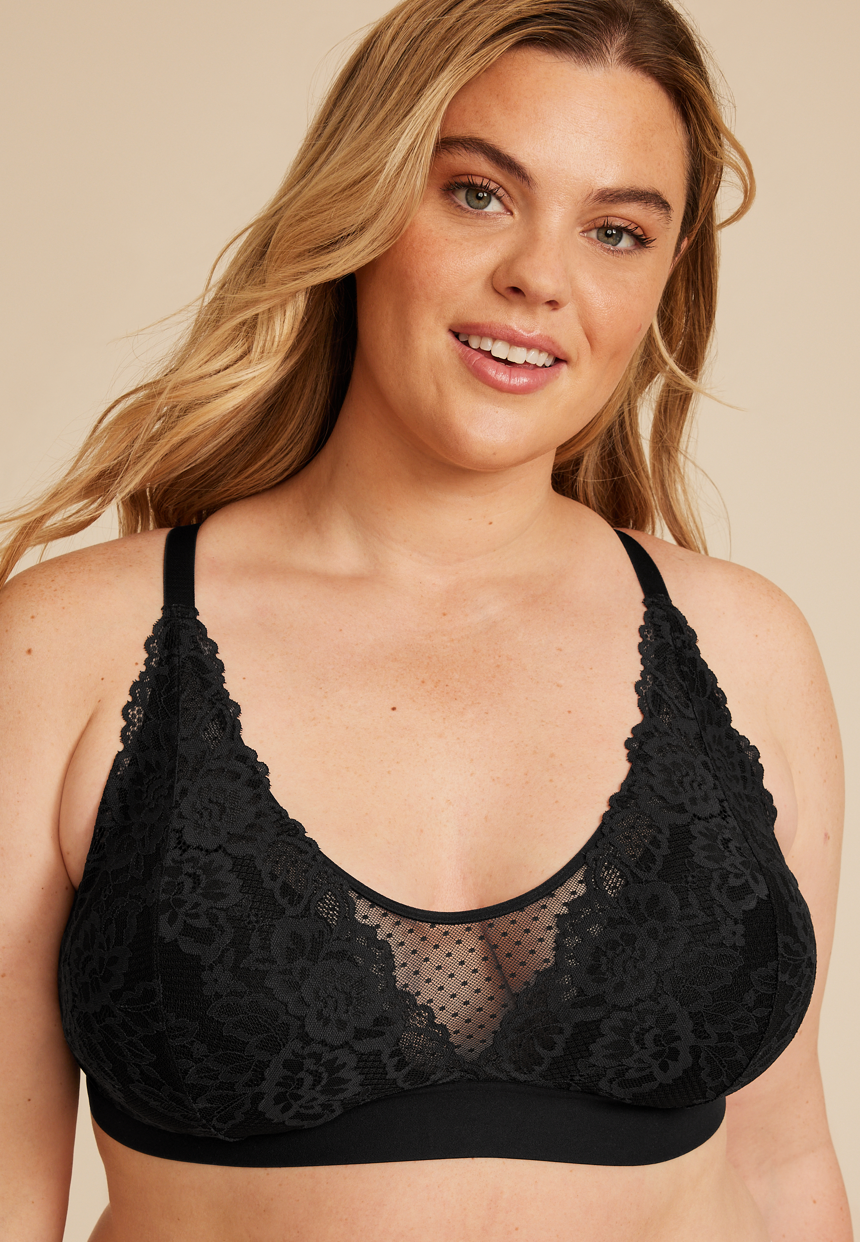 Vintage Lace V Neck Bralette, C106, large
