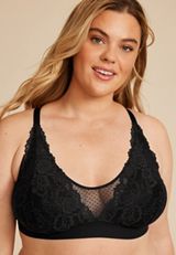 Vintage Lace V Neck Bralette, C106, small
