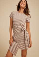 24/7 Striped Faux Wrap Mini Dress, C5883, small