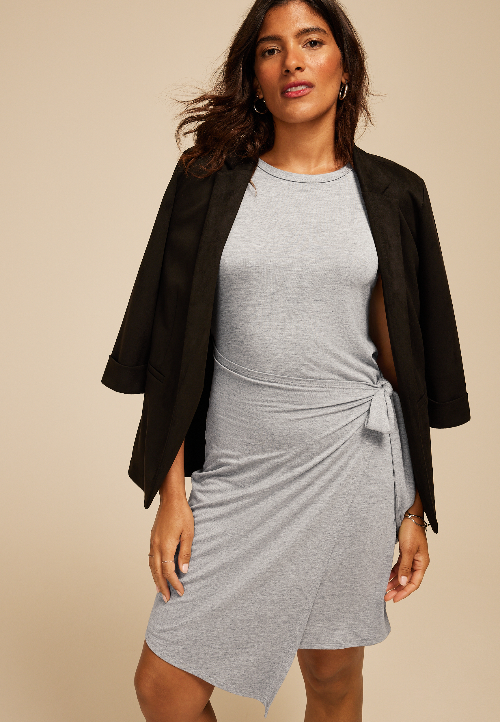 24/7 Faux Wrap Mini Dress | maurices