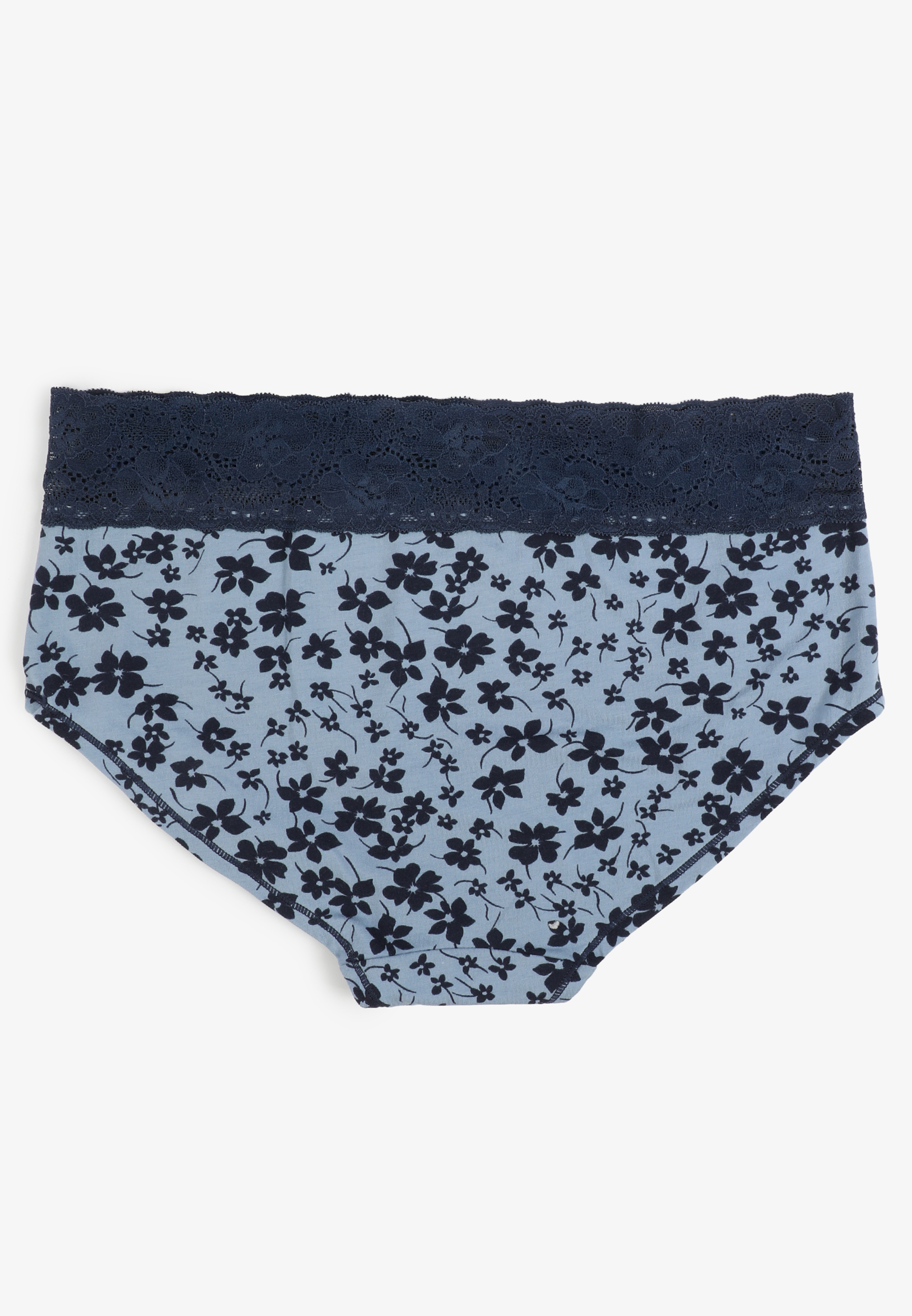 Simply Comfy Cotton Blue Floral Boybrief Panty, C8499, large