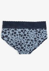 Simply Comfy Cotton Blue Floral Boybrief Panty, C8499, small