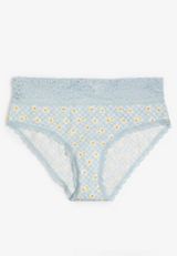 Simply Comfy Cotton Floral Gingham Hipster Panty, BALLAD BLUE COMBO, small