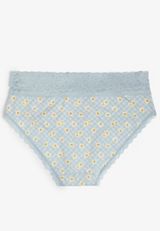 Simply Comfy Cotton Floral Gingham Hipster Panty, BALLAD BLUE COMBO, small