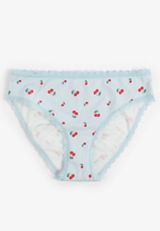 Simply Comfy Cherry Print Bikini Panty, BLUE COMBO, small