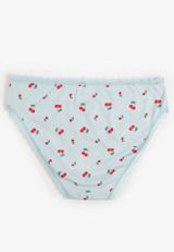 Simply Comfy Cherry Print Bikini Panty, BLUE COMBO, small