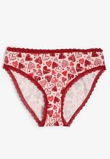 Simply Comfy Cotton Sketched Heart Print Bikini Panty, C2842, small