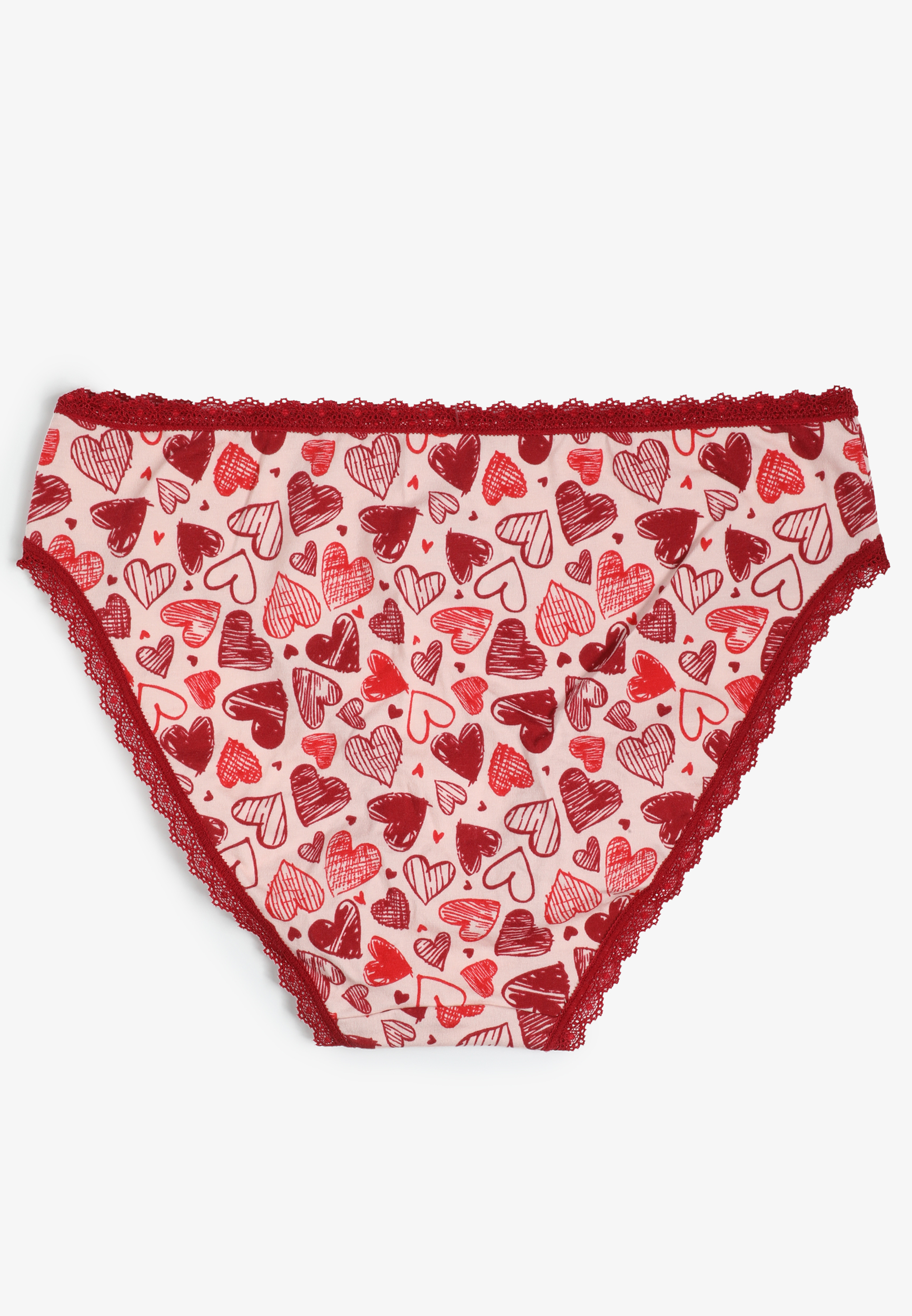Simply Comfy Cotton Sketched Heart Print Bikini Panty, C2842, large