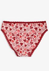 Simply Comfy Cotton Sketched Heart Print Bikini Panty, C2842, small
