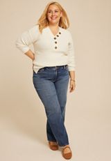 Plus Size edgely&trade; Dark High Rise Wide Leg Jean, C258, small