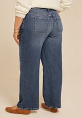Plus Size edgely&trade; Dark High Rise Wide Leg Jean, C258, small