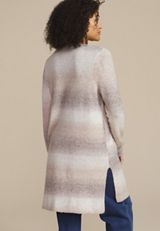 Neutral Striped Space Dye Open Front Duster Cardigan, NEUTRAL COMBO, small