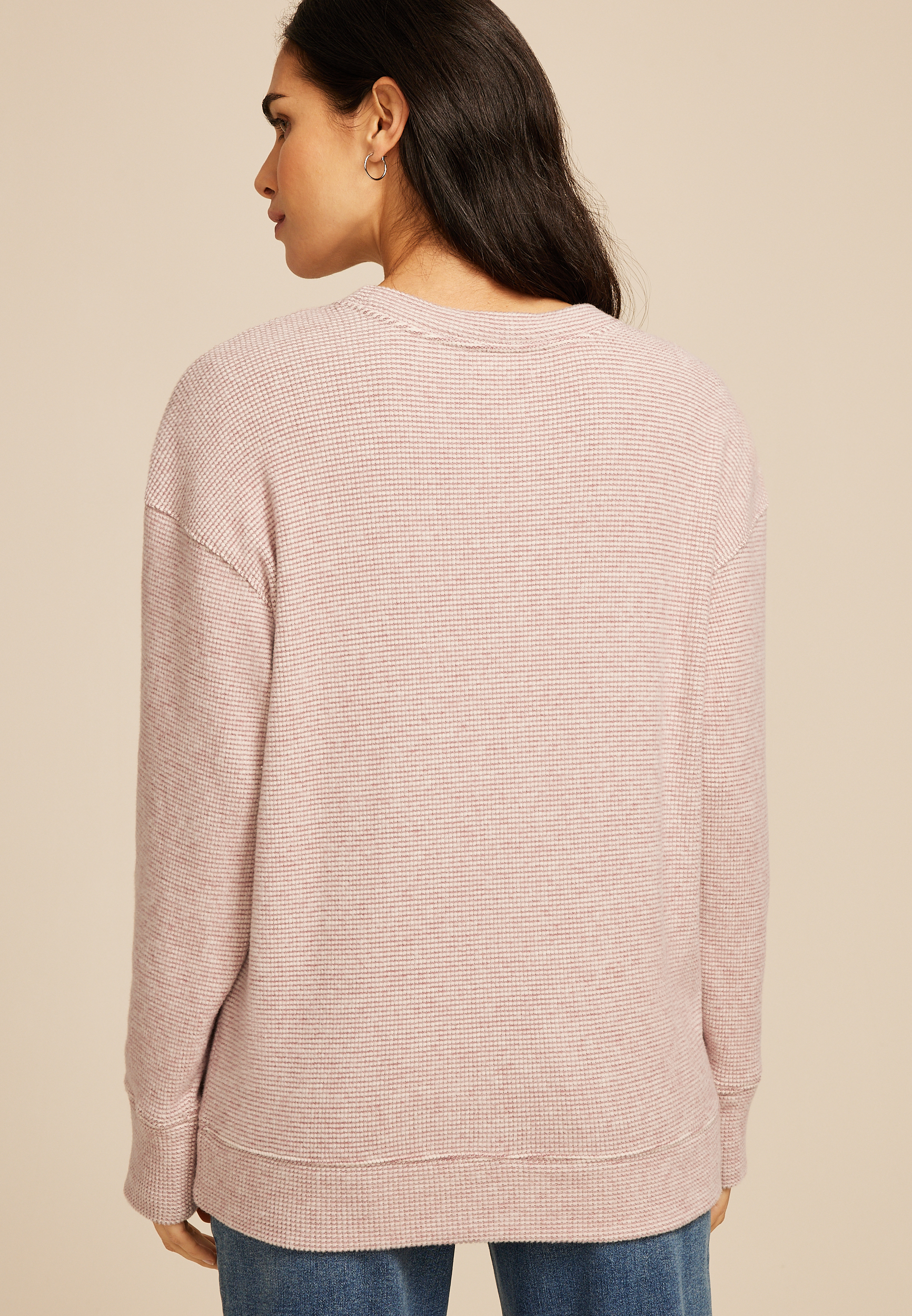 Brushed Waffle Tunic Sweatshirt, C6578, large